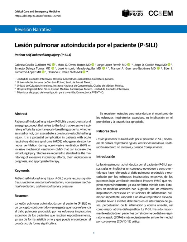 Lesión pulmonar autoinducida por el paciente (P-SILI)