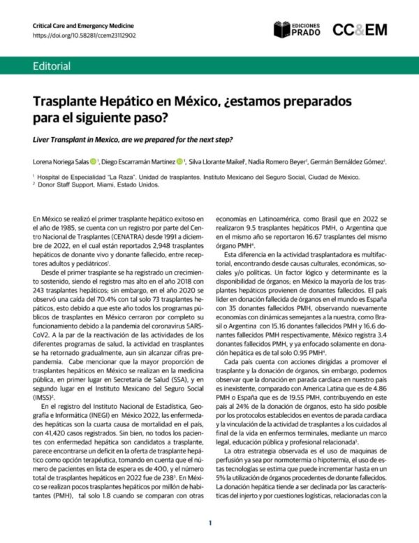 Transplante Hepático en México, ¿estamos preparados para el siguiente paso?