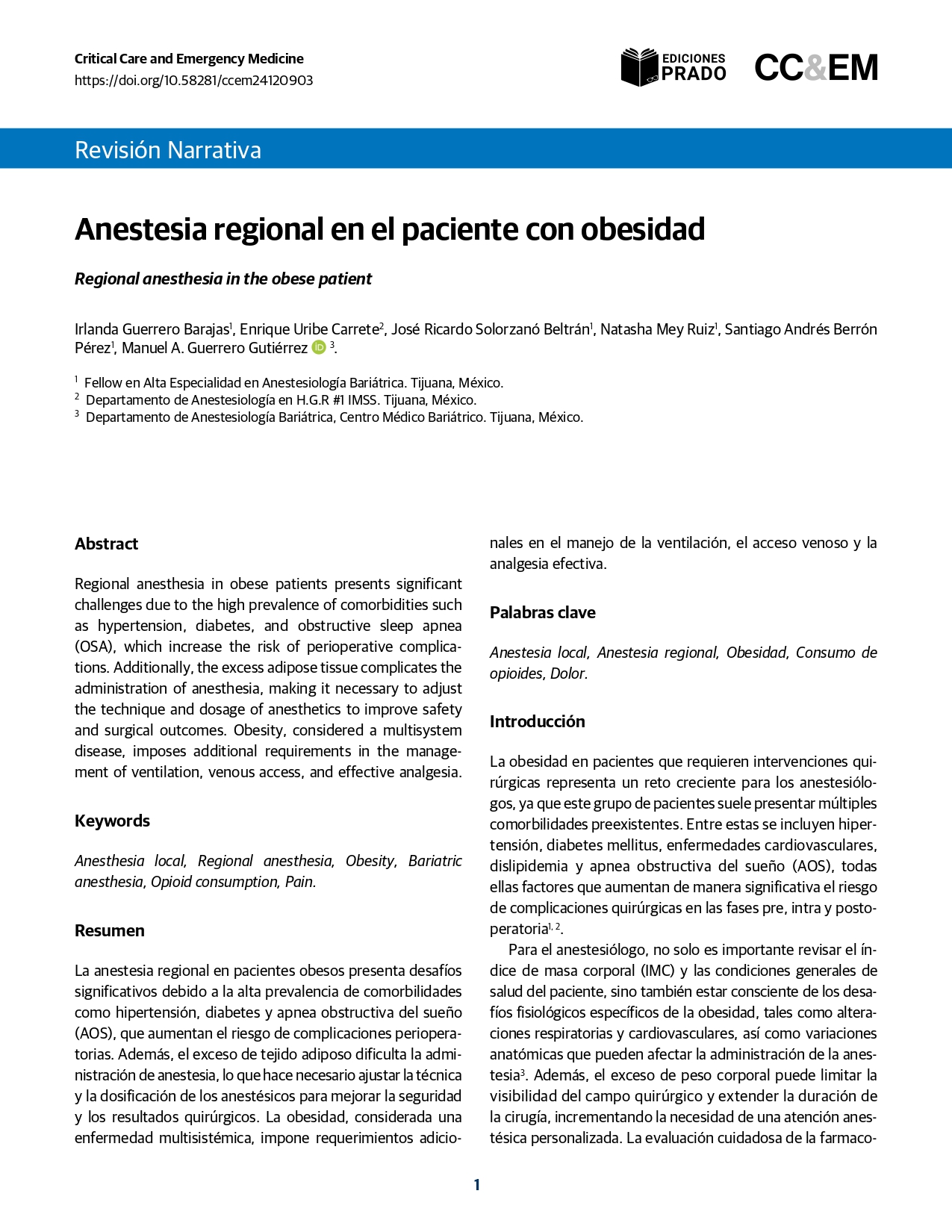 Anestesia regional en el paciente con obesidad.